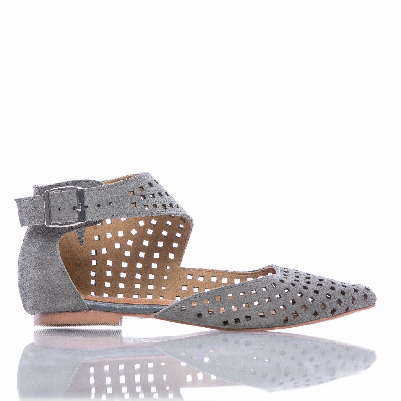 Leola - Closed Toe Dance Flats (Street Sole) Plaid Flats Shoes