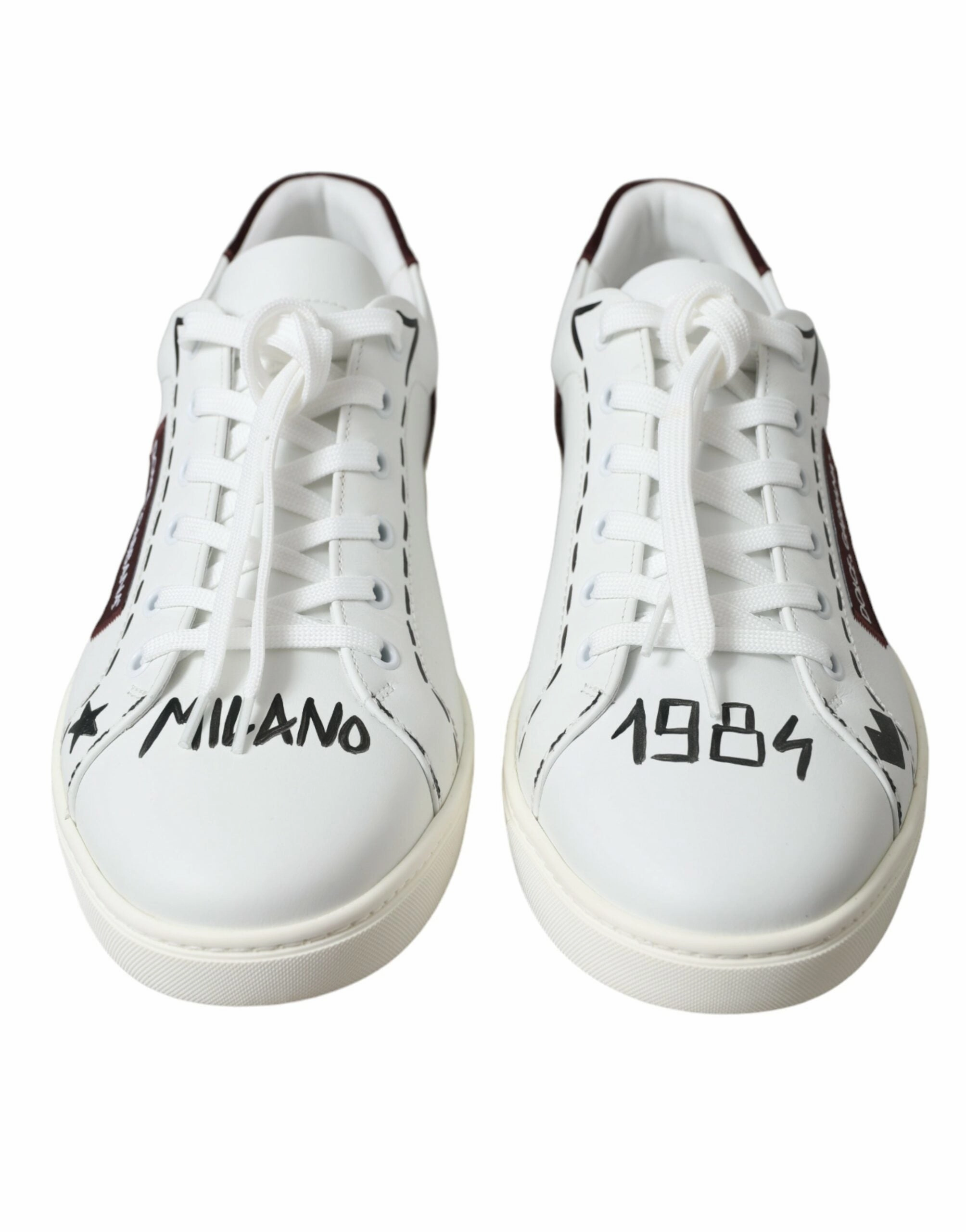 Vivier Sneakers White Bordeaux Leather Logo Low Top Sneakers Shoes