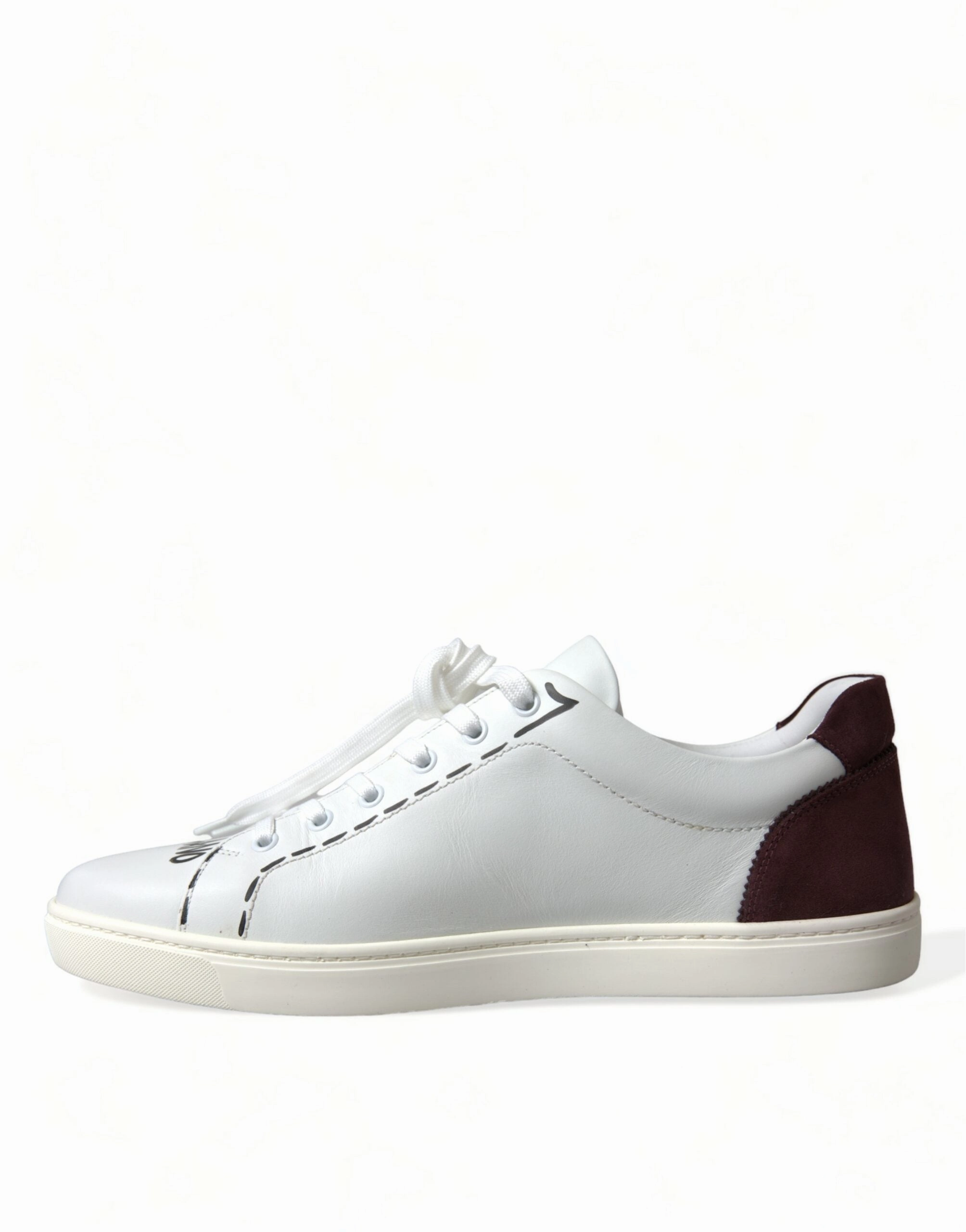 Types Of Sneakers White Bordeaux Leather Logo Low Top Sneakers Shoes