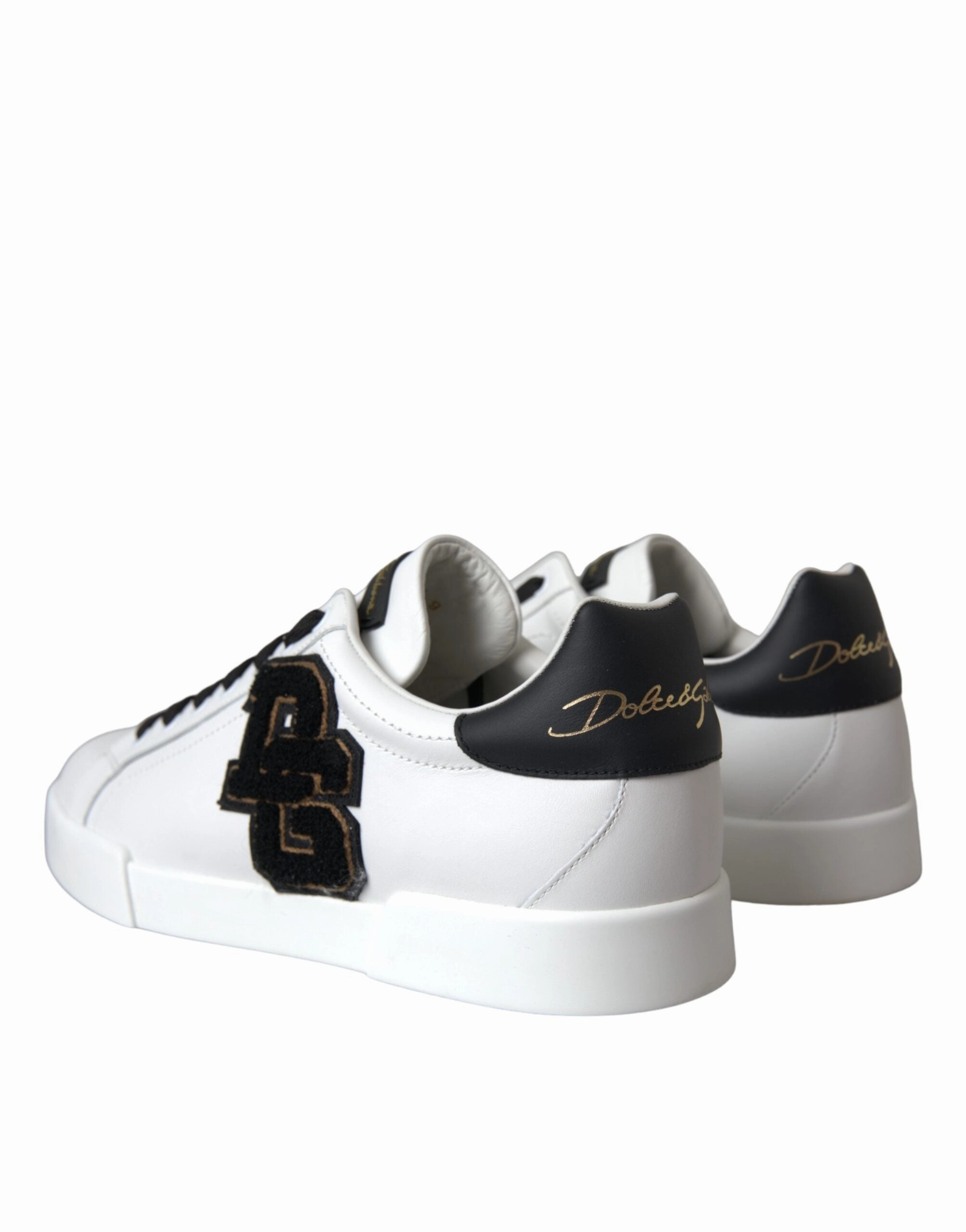 White Leather DG Logo Casual Low Top Sneakers Shoes Casual Unique Shoes
