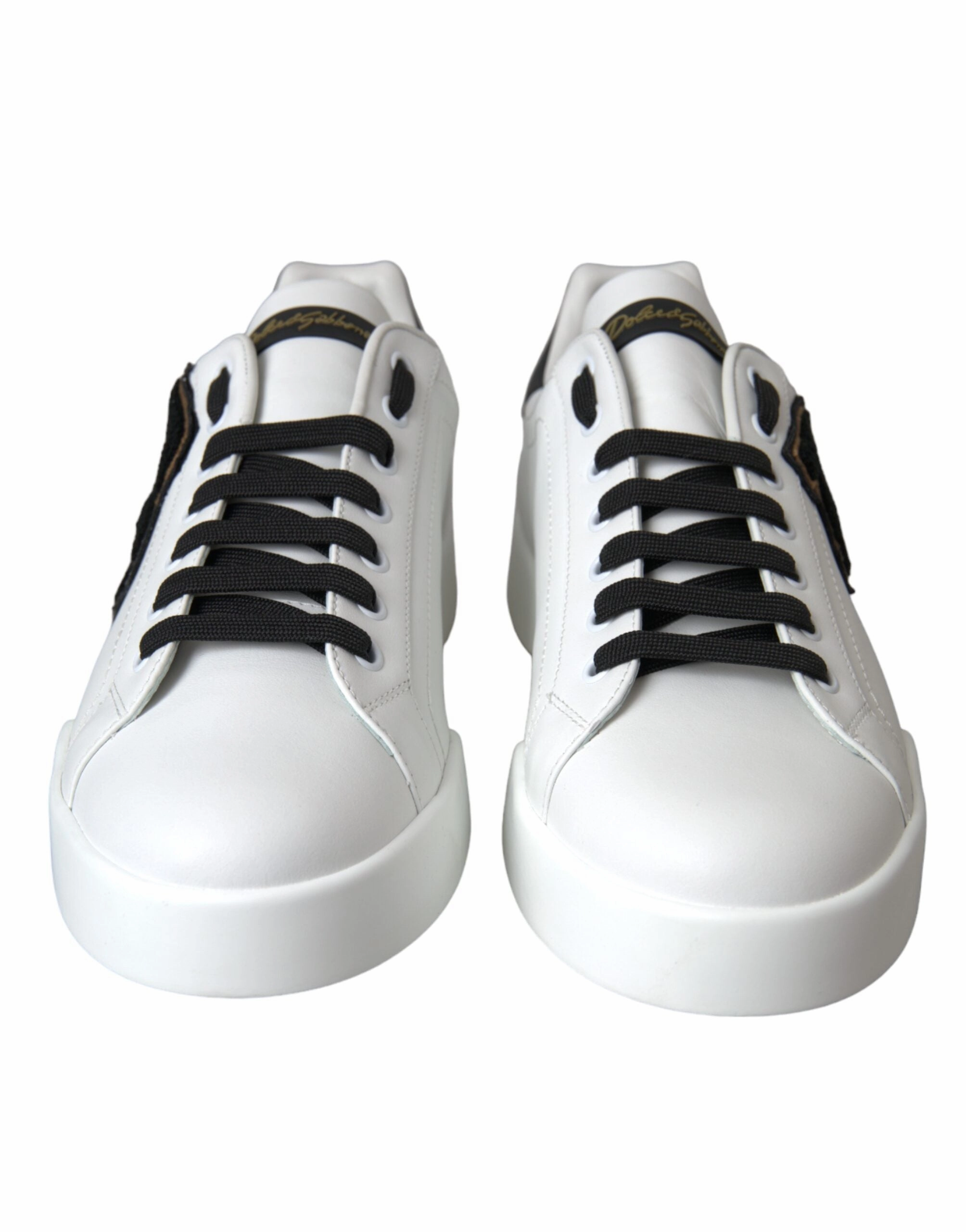 Long Casual Shoes White Leather DG Logo Casual Low Top Sneakers Shoes