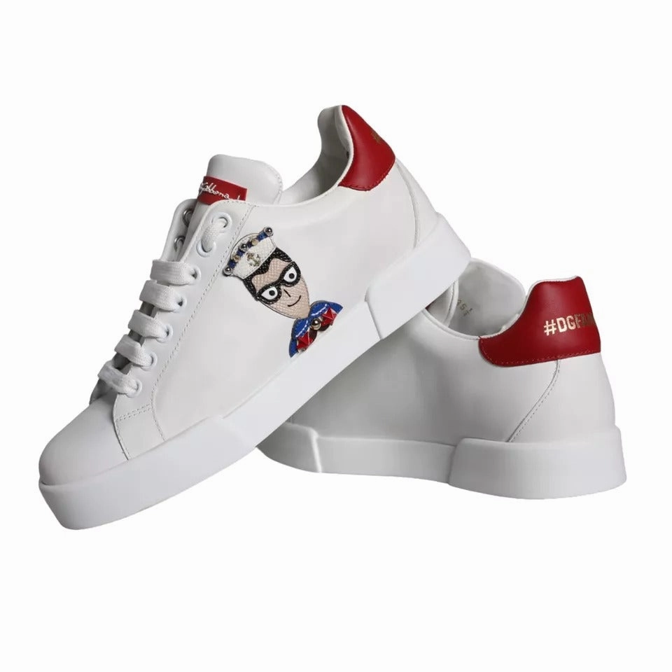 White Patch Calfskin Nappa Portofino Sneakers Shoes Little Sneakers