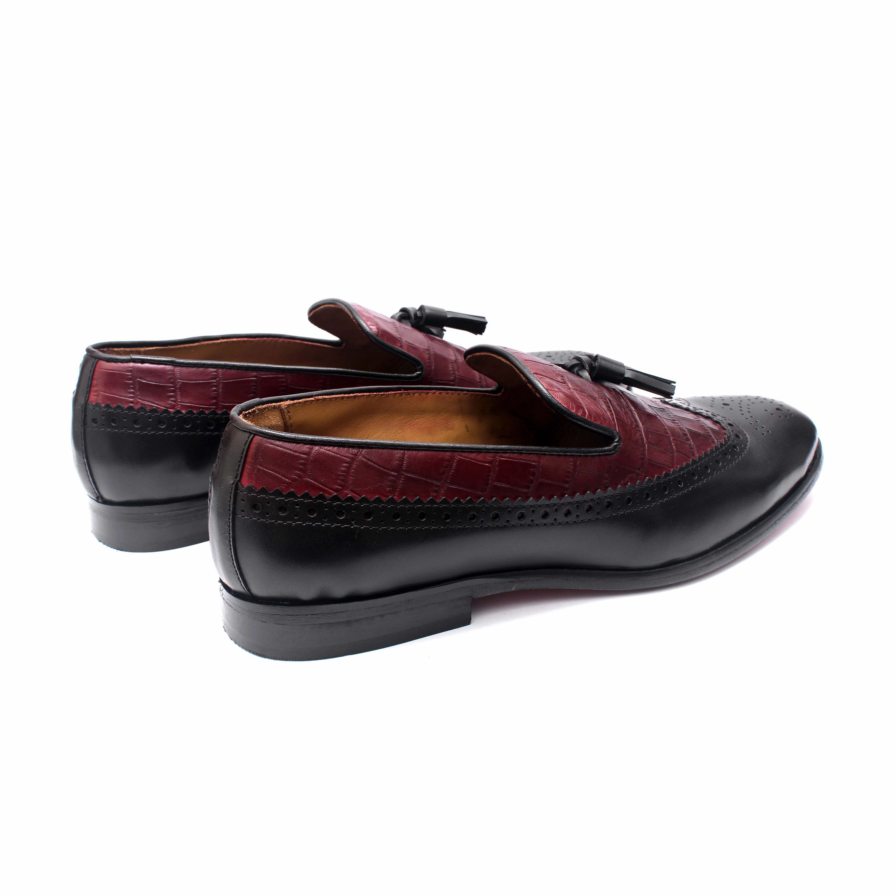 Wingtip Loafers With Tassels Track Sole Loafers