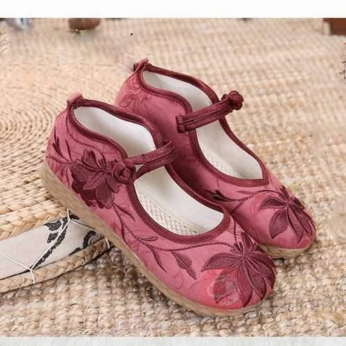 Women Embroidered Flower Soft Sole Casual Flat Loafers Foot Pain When Walking In Flat Shoes
