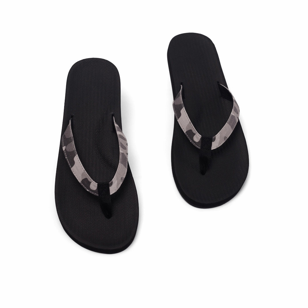 Women's Flip Flops Camo - Black/White Camo Flip Flops On Airplane