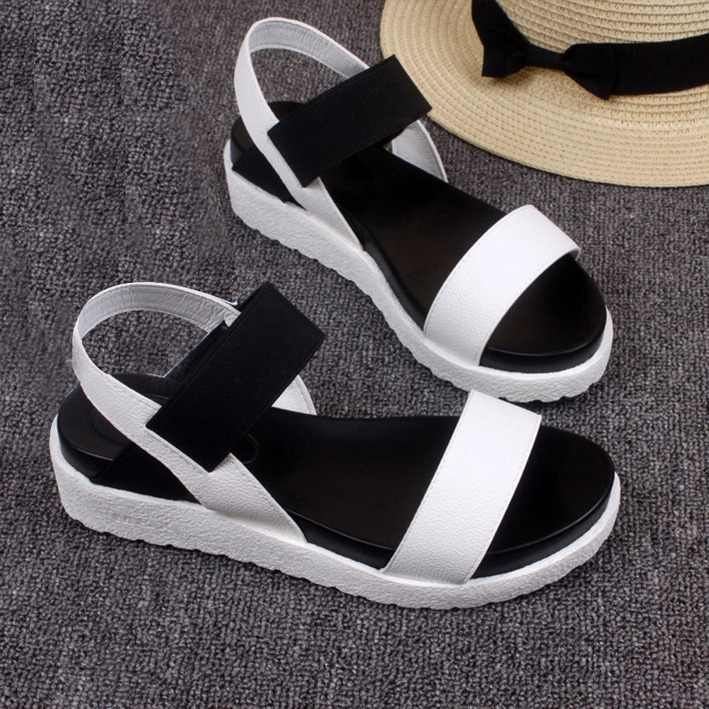 Flip Flops Official Website Women's Summer Sandals Shoes Peep-toe Low Shoes Roman Sandals Ladies Flip Flops
