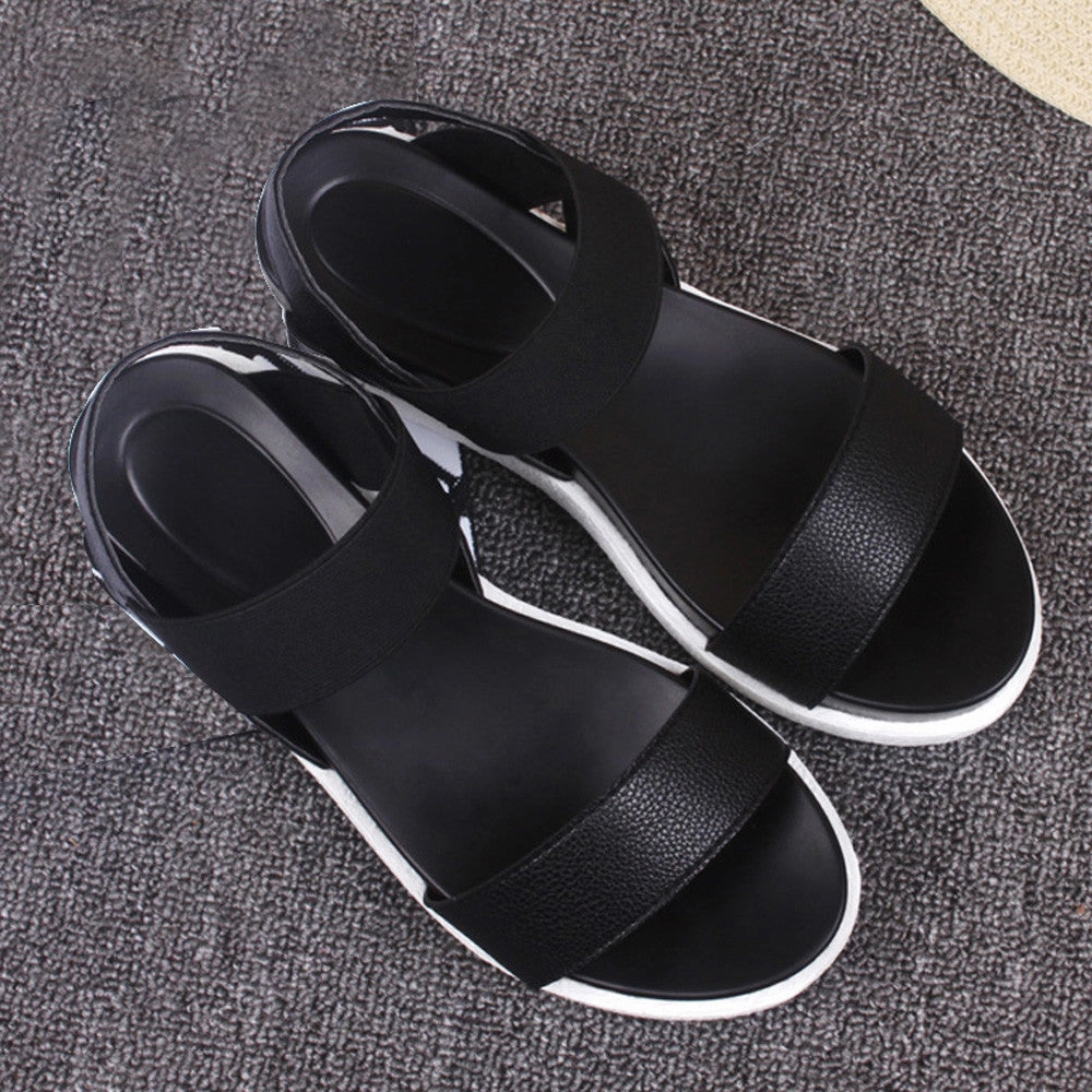 90's Platform Flip Flops Women's Summer Sandals Shoes Peep-toe Low Shoes Roman Sandals Ladies Flip Flops