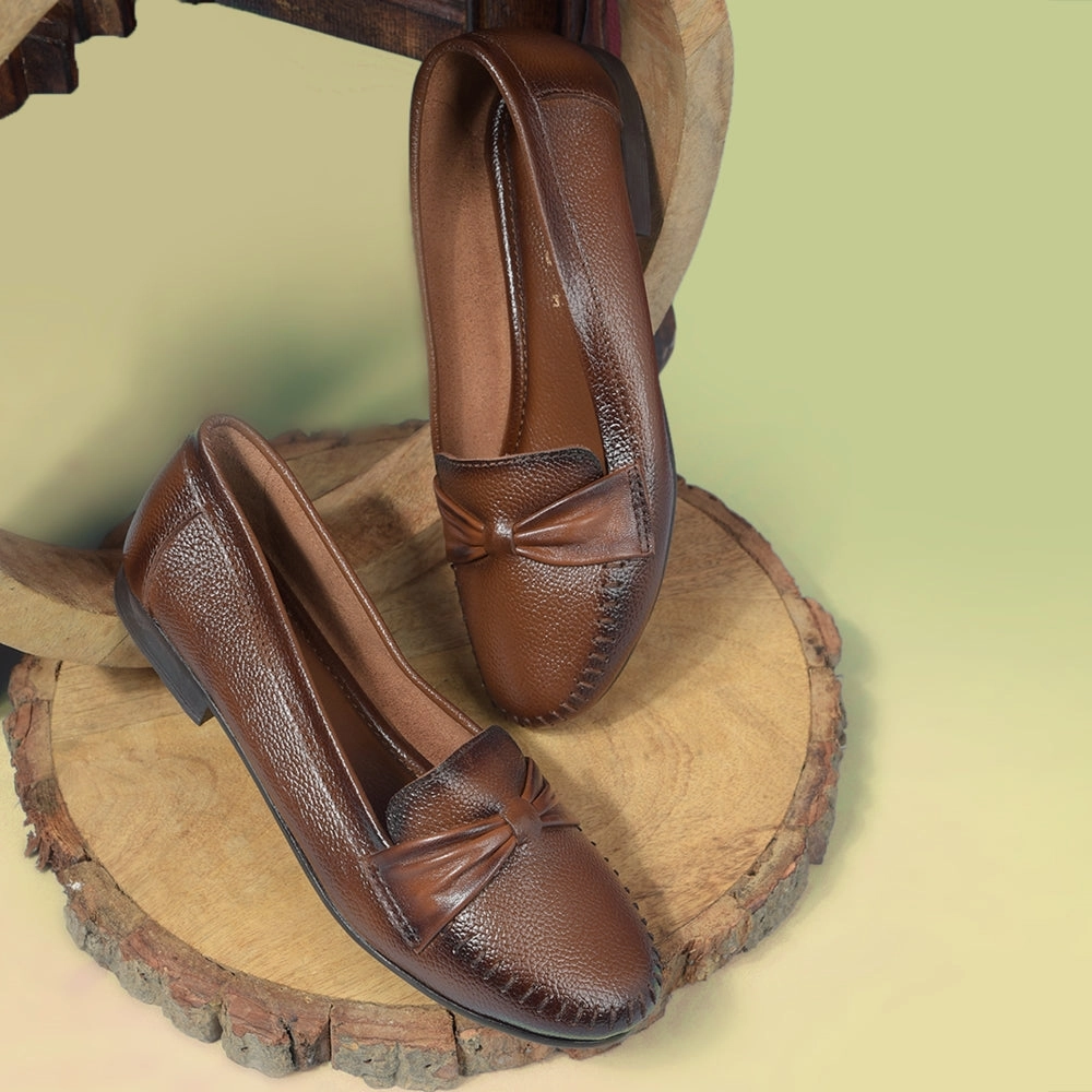 Healers Tan Formal Ballerina Shoes For Women TLO-22 By Liberty Casual Shoes For Underpronation