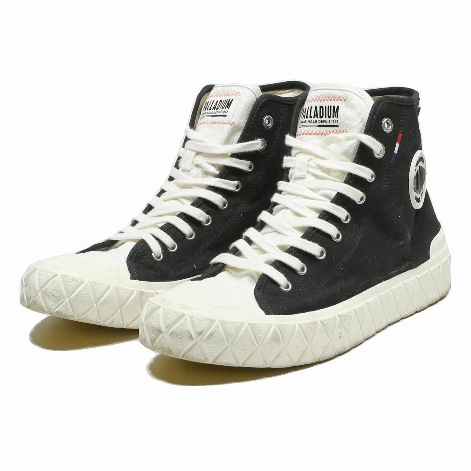 Sneakers Sneakers Casual Shoes PALLADIUM Pallabrouse High Mens Black Canvas Trainers UK 9.5 Lace-Up Casual