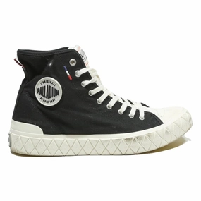 PALLADIUM Pallabrouse High Mens Black Canvas Trainers UK 9.5 Lace-Up Casual Nike Dunk Low Retro Casual Shoes