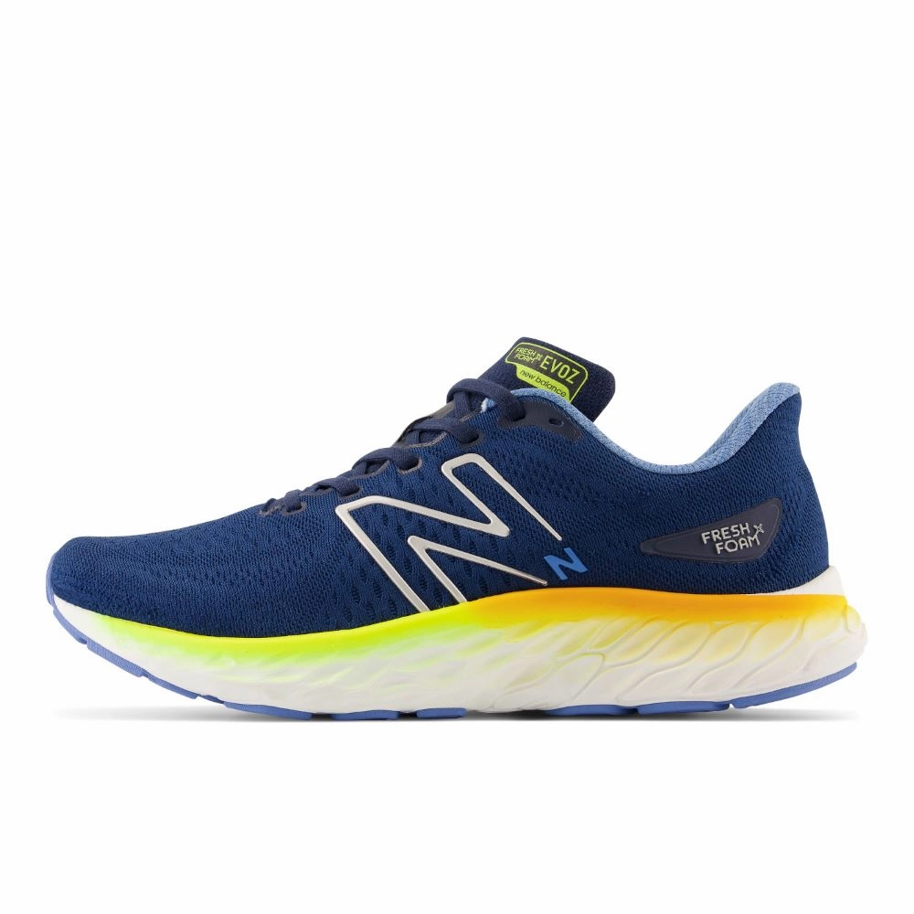 'New Balance' Men's Fresh Foam X EVOZ v3 - NB Navy w/Heritage Blue & Cosmic Pineapple Running Shoes That Look Like Dress Sh