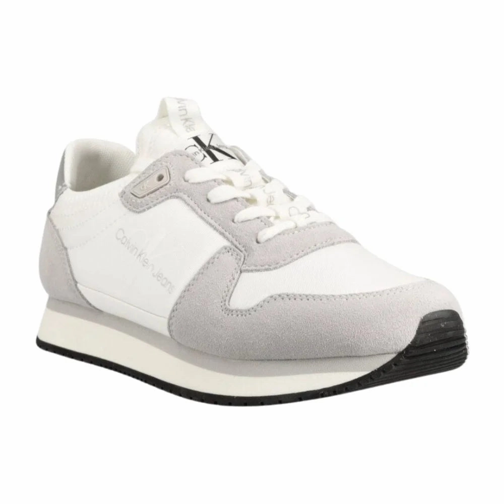 Calvin Klein Jeans Runner Sock Laceup Refl WN Women YW0YW01238-WHTGRY Sneakers For Foot Pain