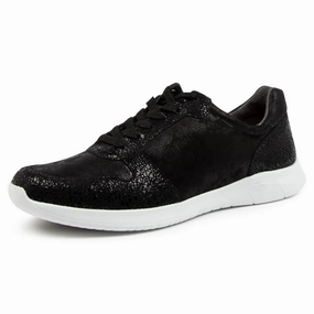 Ziera Fultons Black Speckle Leather Sneaker (Women's) Numeric Size 10.5 Slip On Width Wide Casual Shoes